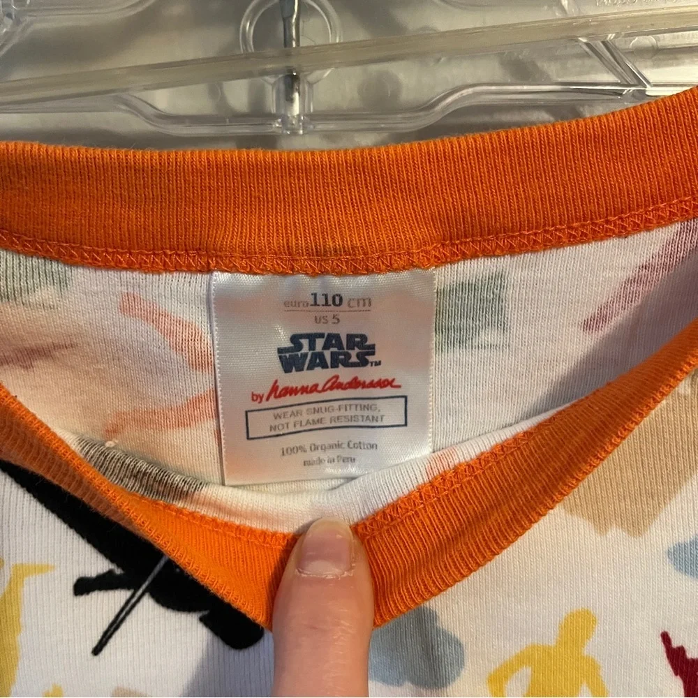 Hanna Andersson Star Wars Orange-Trim White Pajama Set